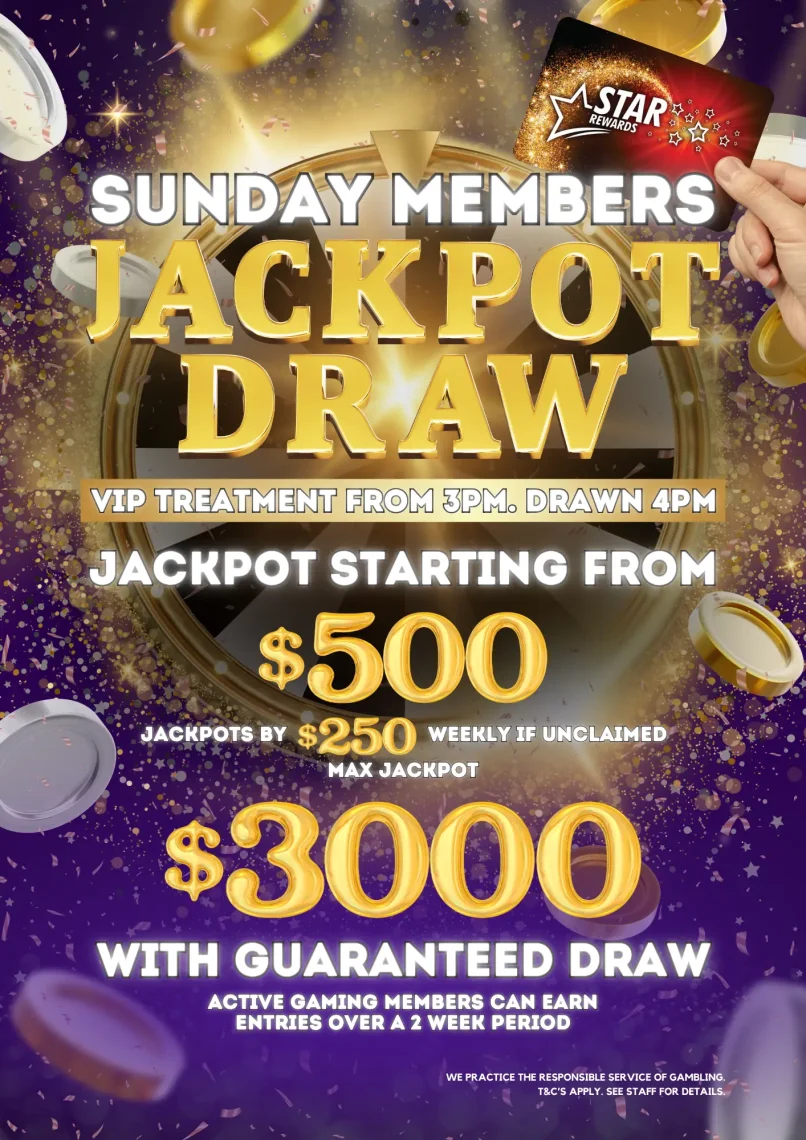 Join us Sunday for our Members Jackpot at your local pub